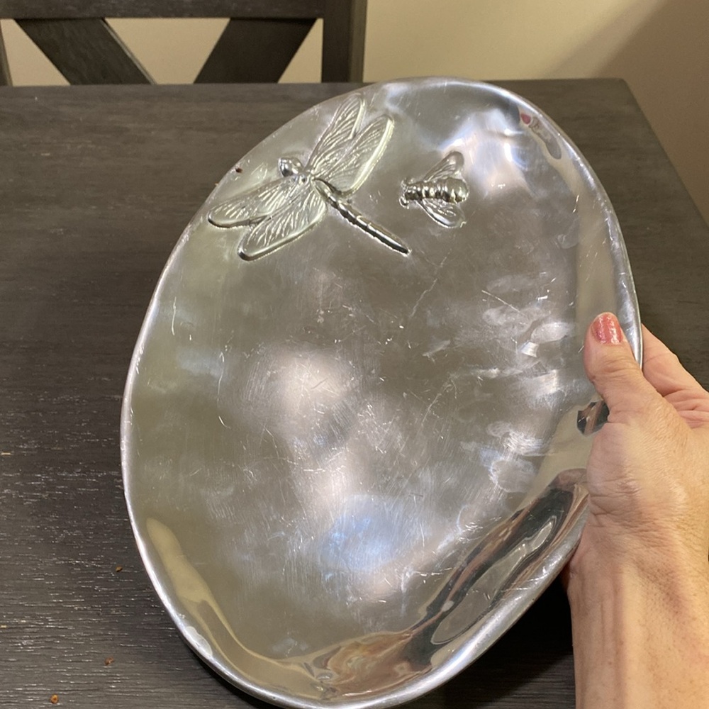 Mariposa dragonfly & bee oval server